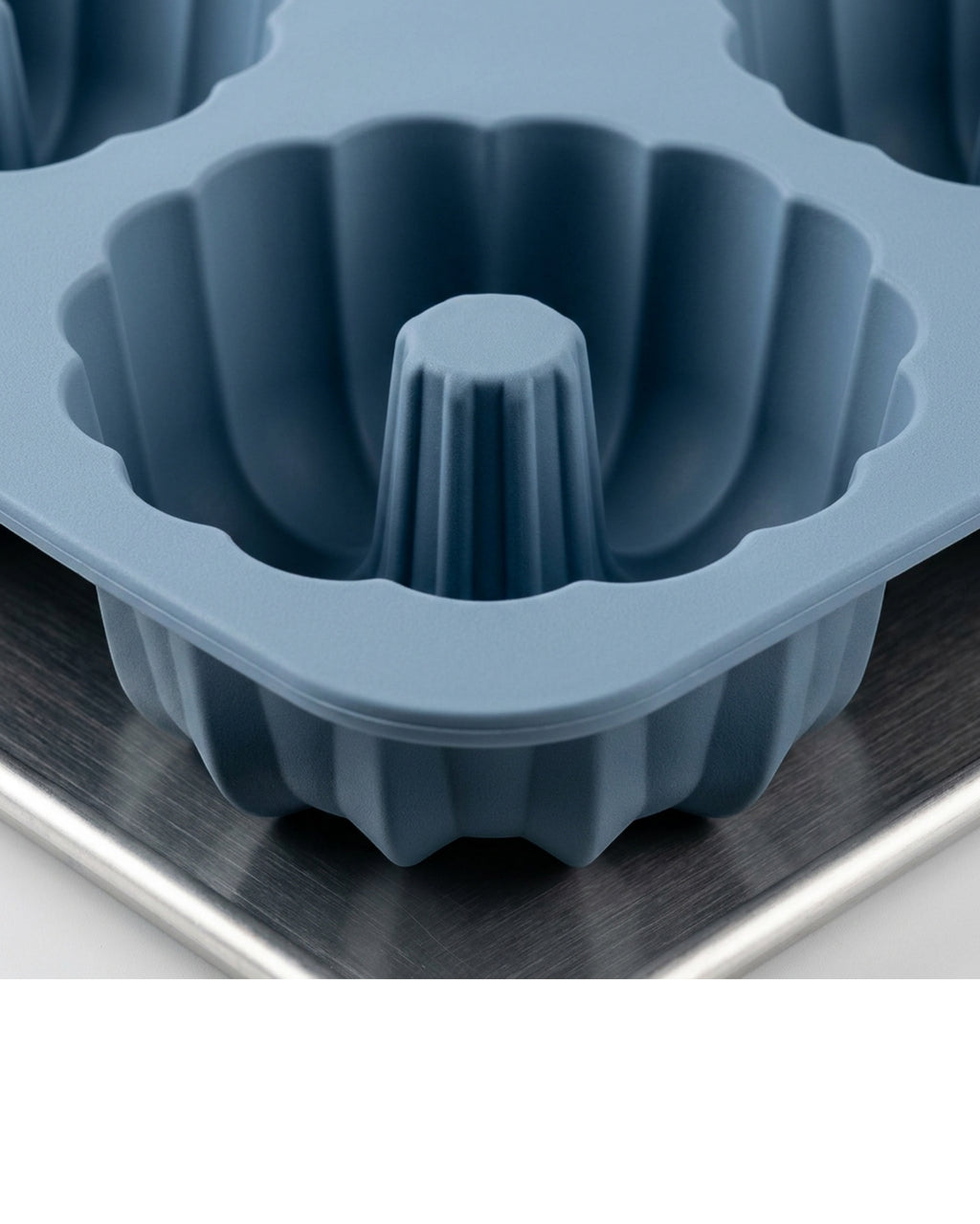 Zjwkn Six-Cavity Fluted Ring Silicone Mold Slate Blue - Detail view